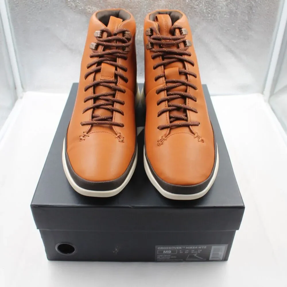 Wolf & Shepherd Crossover Hiker WTZ Mens Hiking Boots Sz 9 Honey White Leather